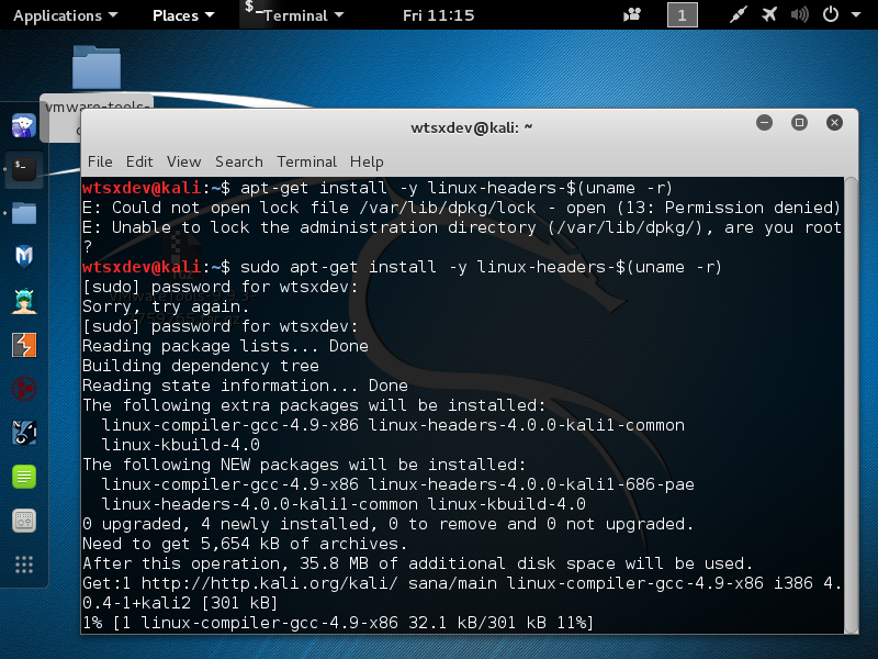 install vmware tools on kali linux esxi