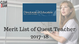 Merit list of Guest Teacher