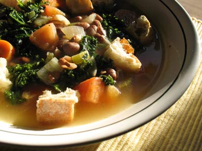 Tuscan-Style Pinto Bean Soup with Kale