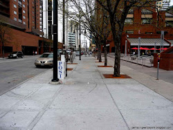 sidewalk empty street denverurbanism larimer improvements streetscape complete