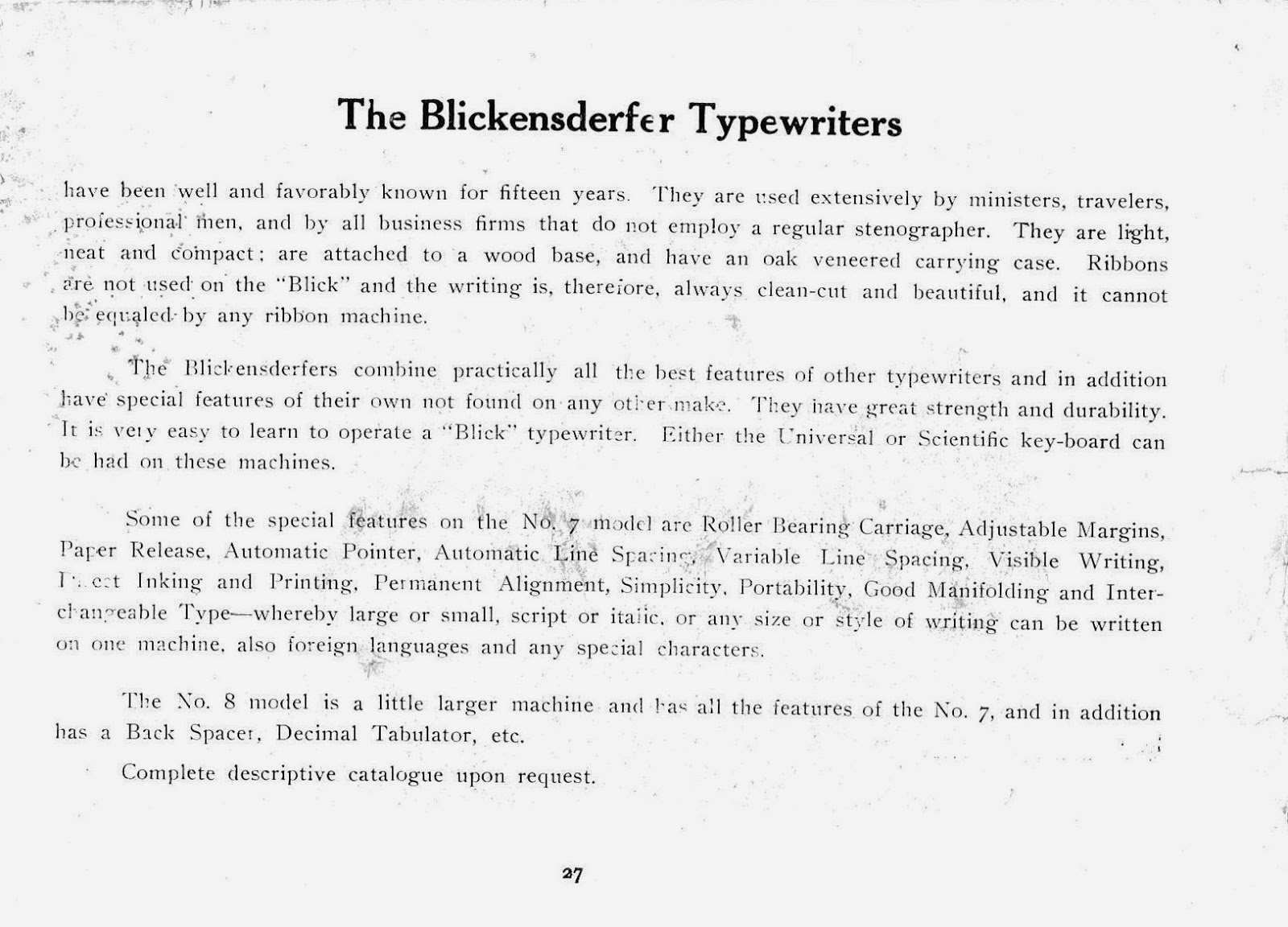 oz.Typewriter Facts About Typewriters From 100 Years Ago