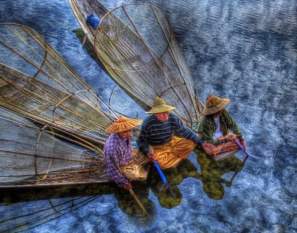 Hamni Juni fotografia pescadores contraluz silhuetas pôr nascer do sol natureza