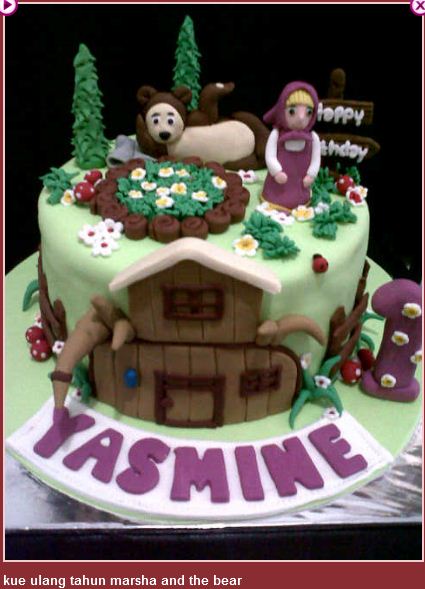 Koleksi Foto Gambar Kue Fondant Ulang Tahun Masha and The Bear