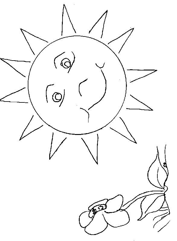Free Cute Printable Sun Coloring Sheet Part 2
