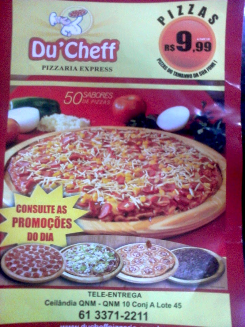 Cardápio pizzaria Du'Cheff