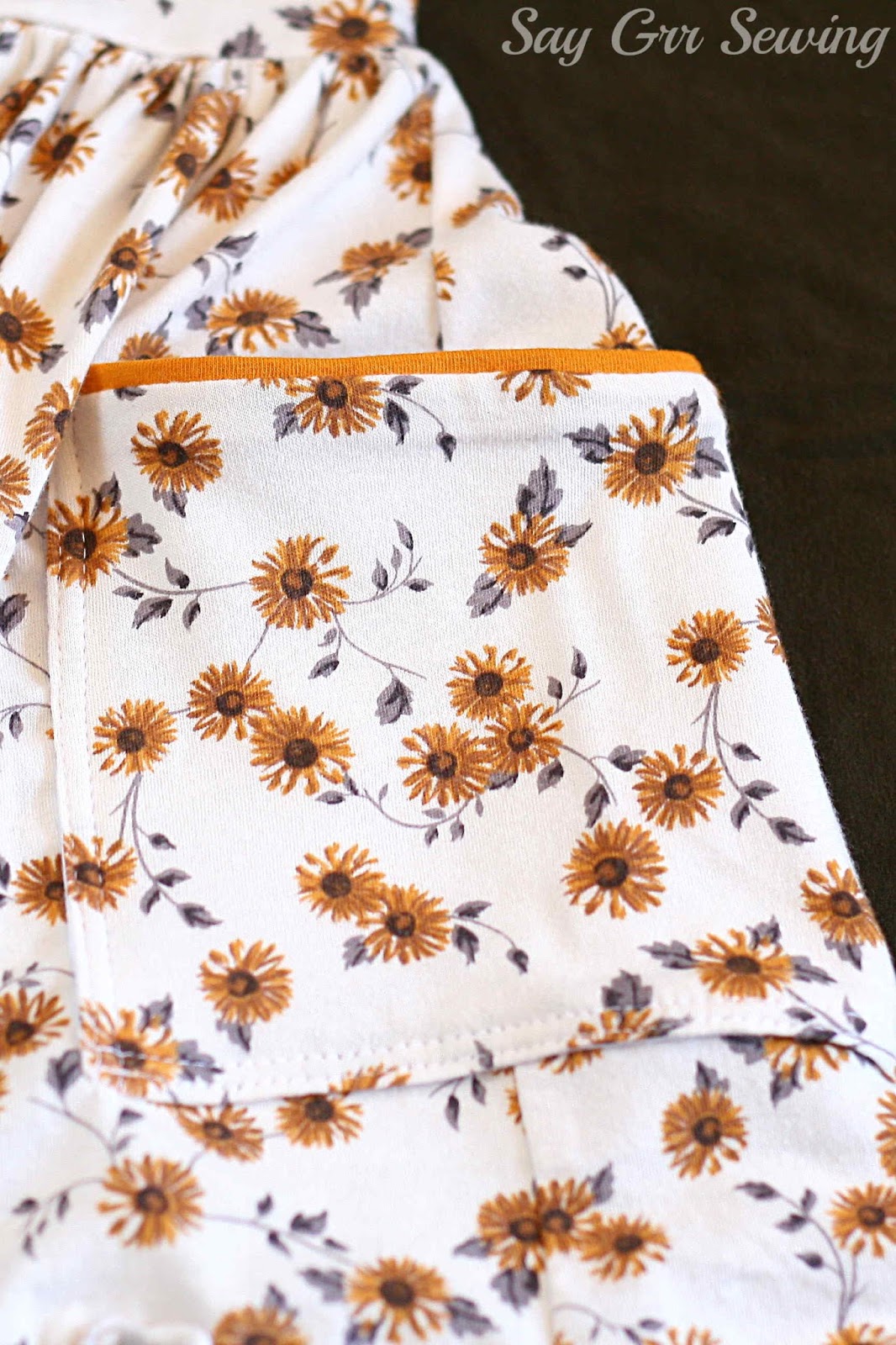 Say Grr Sewing Knit Sunflower Dress