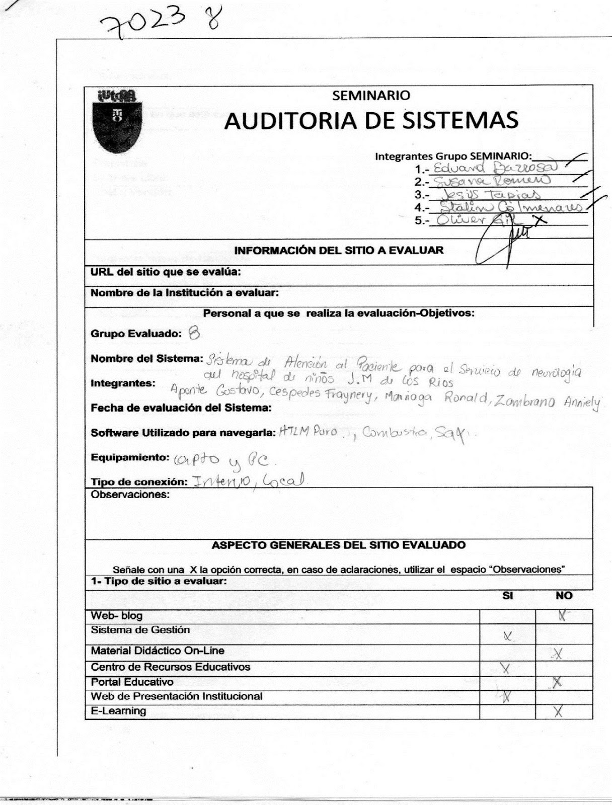 Informe Técnico De Auditoria Sistemas Siappsn Del Hospital Jm De Los Rios