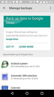 Use Auto App Backup - Android marshmallow hidden features