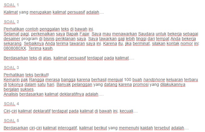 Contoh Soal Menyunting Bahasa Sesuai Dengan Struktur Bahasa Teks Negosiasi Ezy Blog