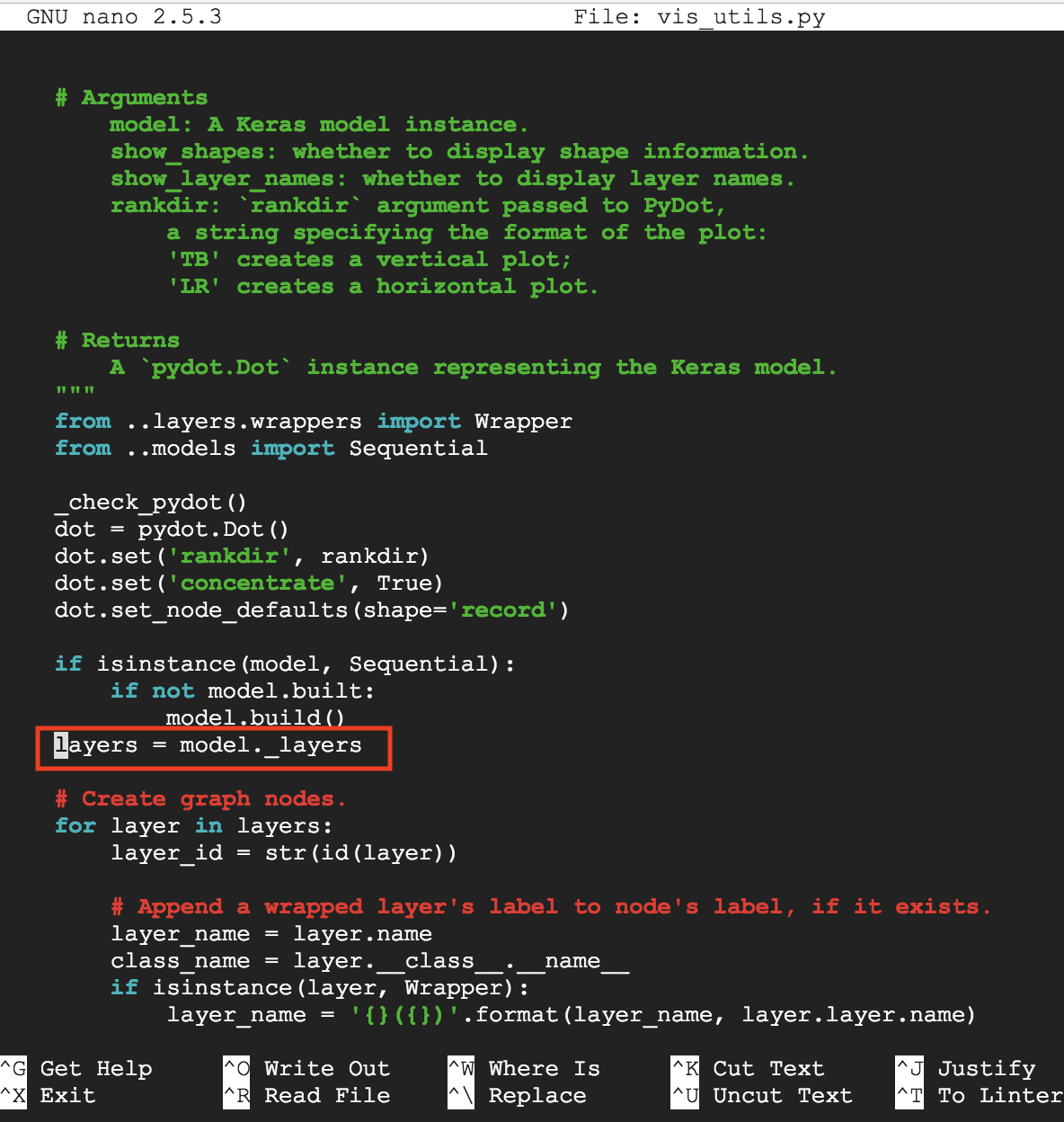 Visualize model in keras (ubuntu)
