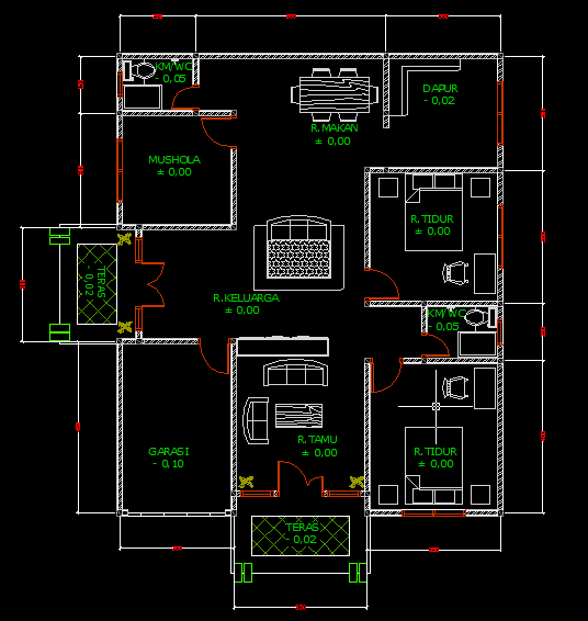 Desain Rumah Autocad  Progess Kecil Menentukan Langkah 