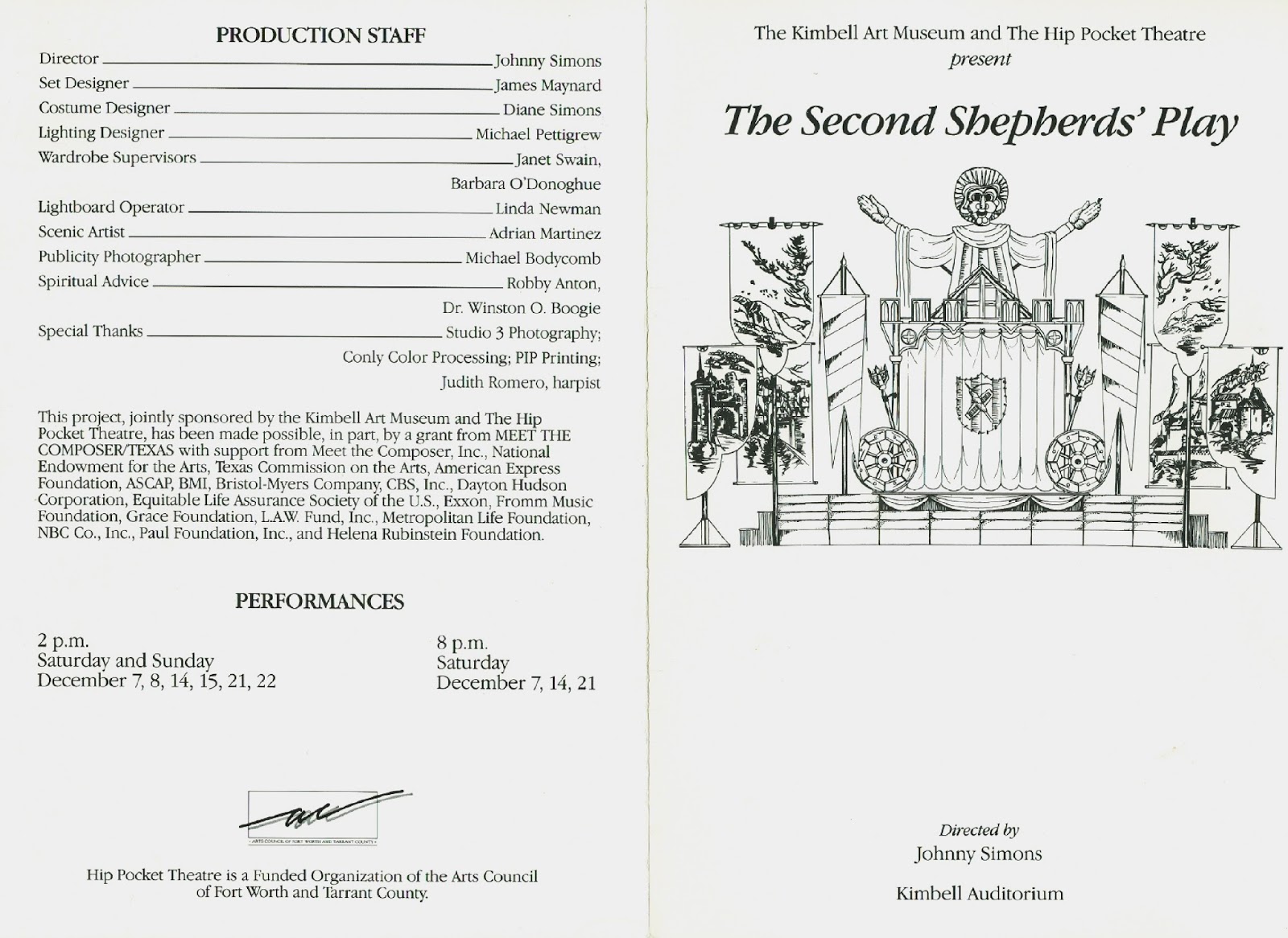 James Maynard Theatrical Designs: The Second Shepherd's Play Program