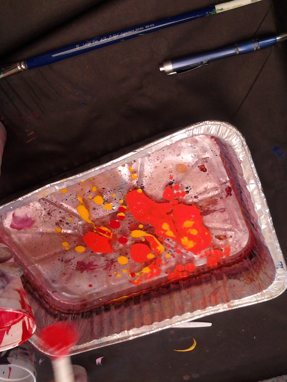 Oil Paint+Thinner+Water=Shaving Cream+Acrylic Paint?