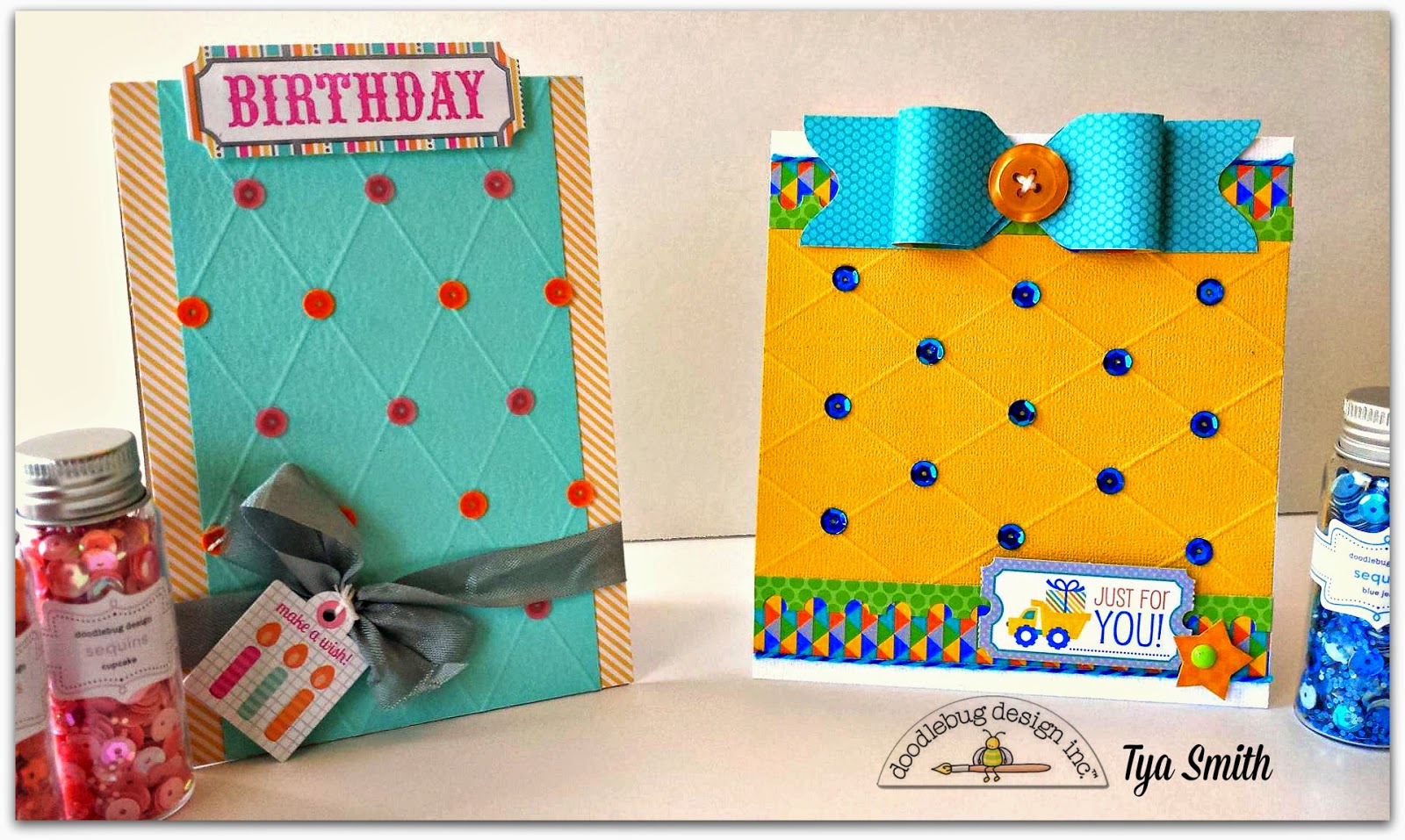 Simply Tya Lattice Scored Card Technique and Sequins