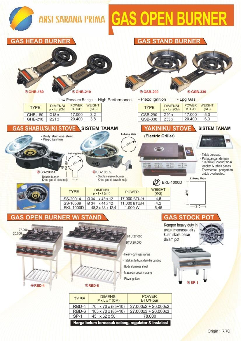 ARSI SARANA PRIMA Gas Open Burner