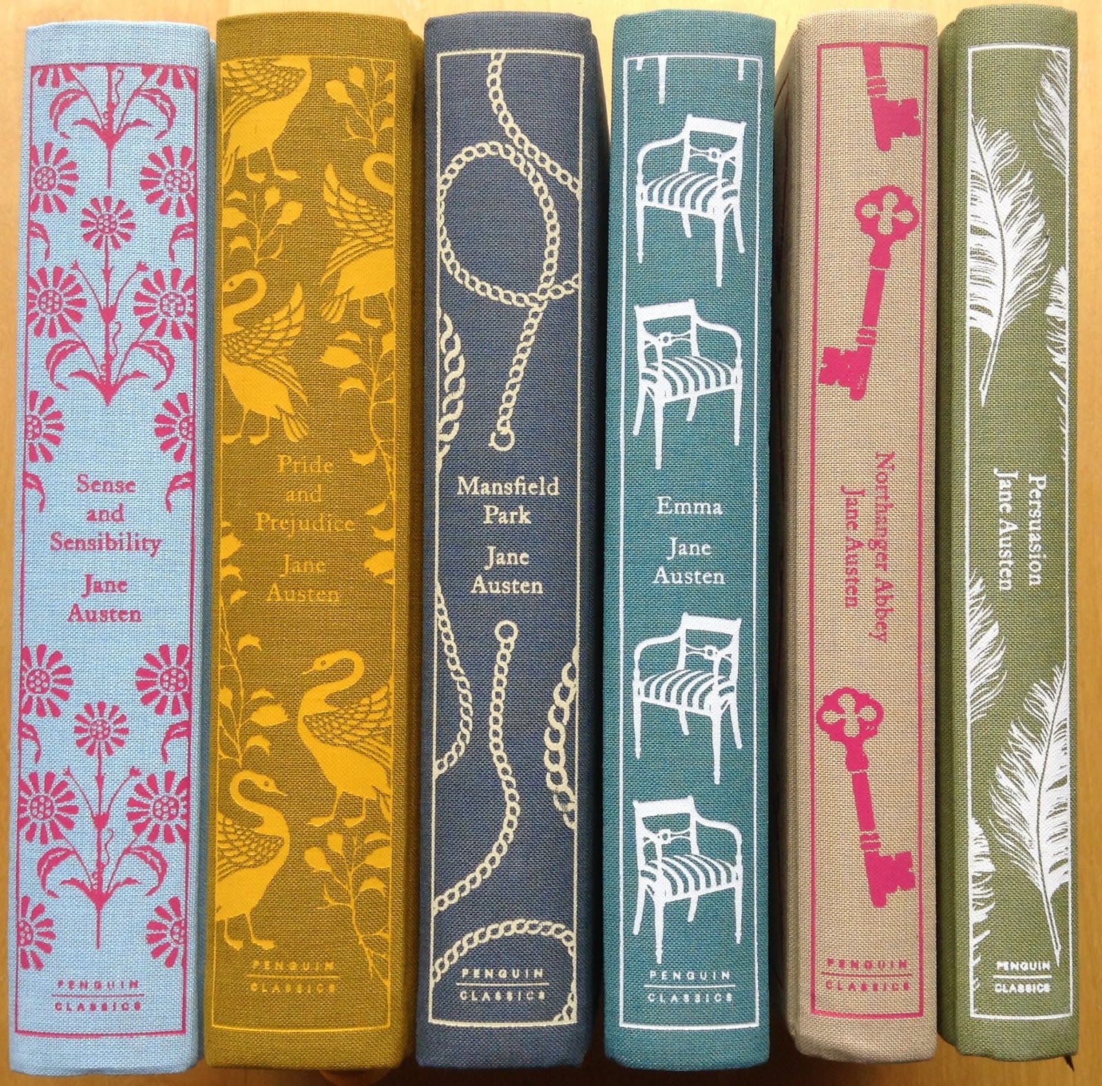 Book Spines - Clothbound Classics by Jane Austen
