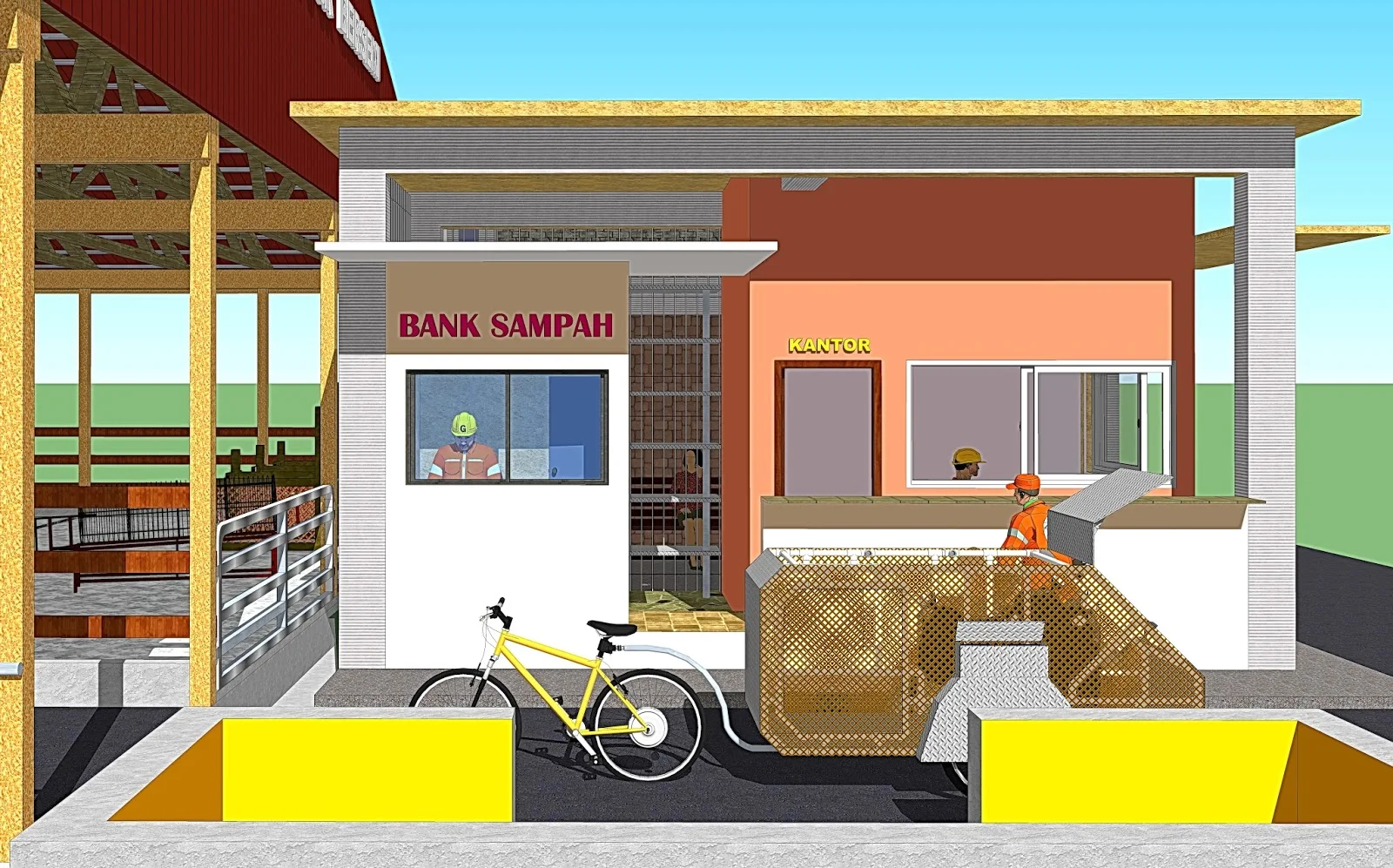 Desain Gudang Bank Sampah Minimalis dan Efisien untuk Lahan Terbatas