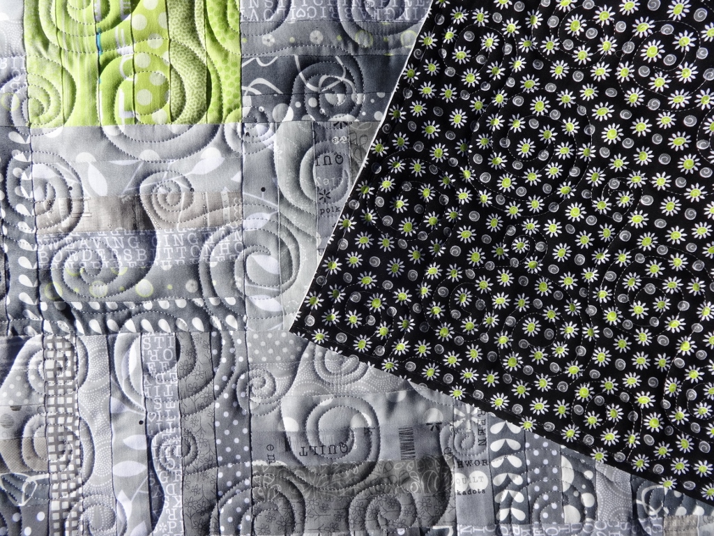 Inch by Inch Quilting Grey and Lime Green