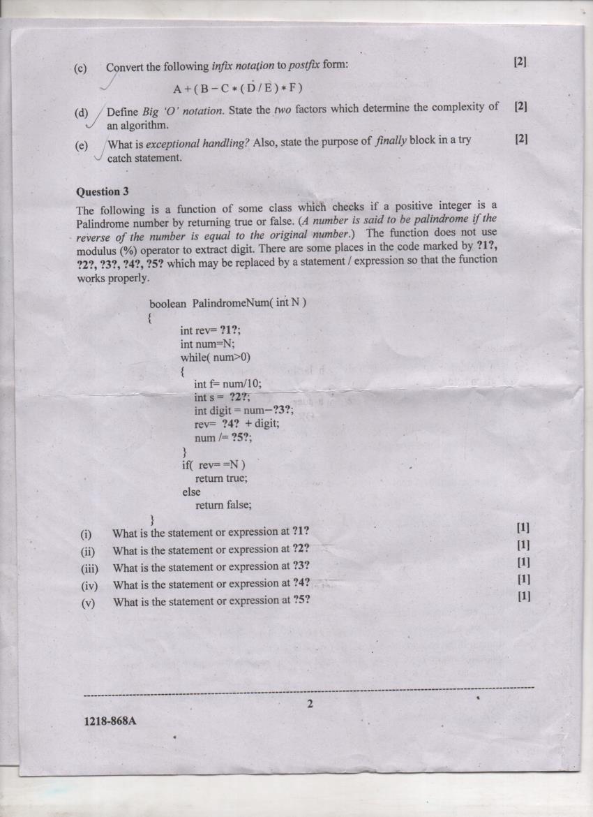 Computer Science Paper 1 (Theory) ISC 2018
