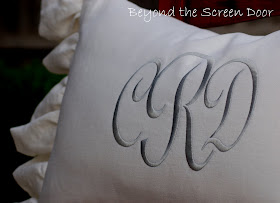 Monogrammed Pillow | Beyond the Screen Door