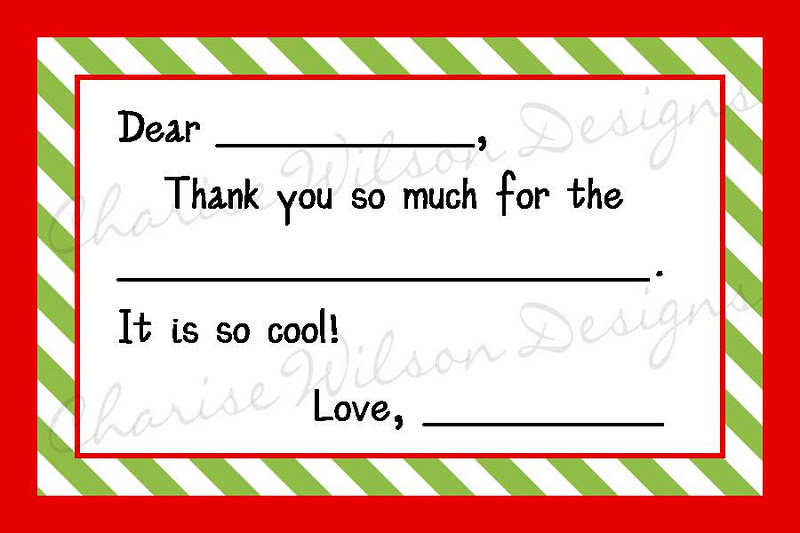 Charise Wilson Designs: Christmas Fill in the Blank Thank You Notes for ...