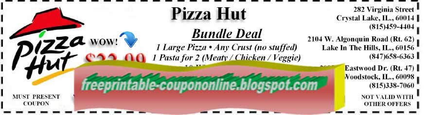 Printable Coupons 2018: Pizza Hut Coupons