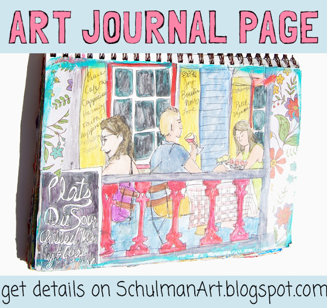 art journal page | art journal idea | http://schulmanart.blogspot.com/2015/09/an-art-journal-in-search-of-happiness.html