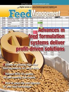 Feed Management. Technology, nutrition and marketing 2014-01 - Junary & February 2014 | TRUE PDF | Bimestrale | Professionisti | Distribuzione | Tecnologia | Mangimi
Feed Management reaches professionals who utilize it as their technology, mill management and nutrition resource for the North American feed industry. Well-balanced and comprehensive editorial content appeals to the unique business needs of feed mill operators, formulators, nutritionists and veterinarians alike.
Uniquely focused on North American feed manufacturing, Feed Management is a valuable education resource for readers. Each issue covers the latest developments in animal feed formulation, nutrition, ingredients, technology and management.