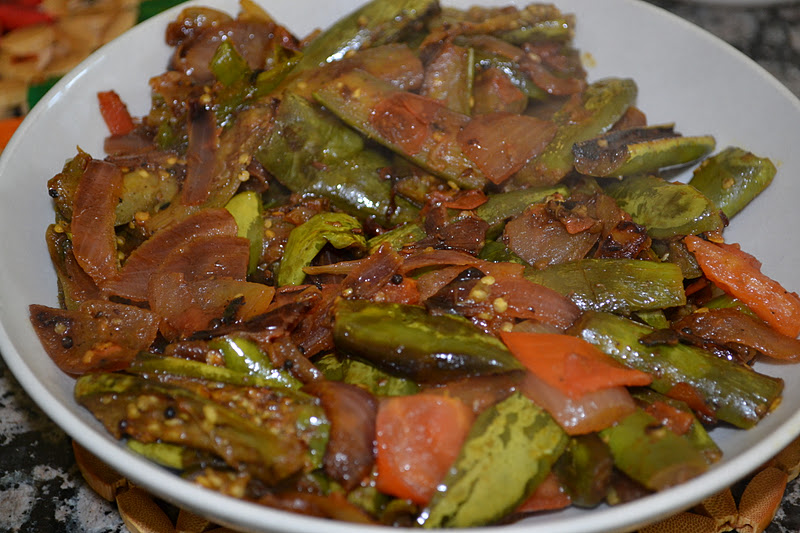 Indian Cooking Green Vankaya Curry (Green Eggplant)