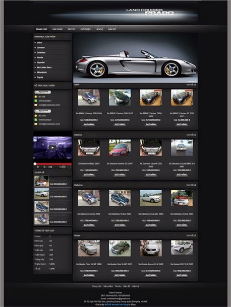 thiết kế website bán hàng ô tô
