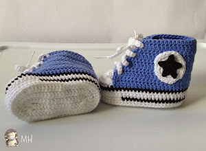 Hermana ansiedad Omitir Converse Azules a Crochet para Bebé | Manualidades