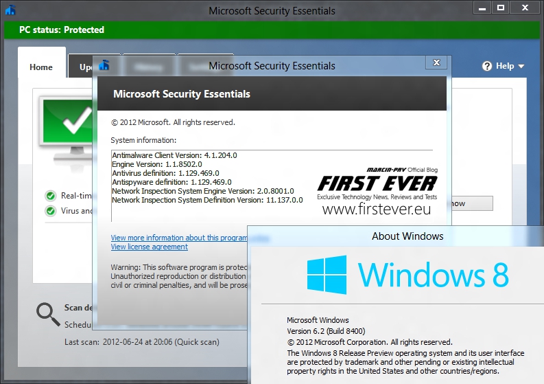 Tiny Silex Microsoft Security Essentials 4 1 On Windows 8