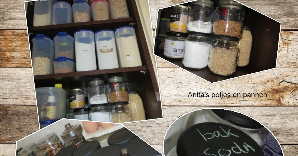 Anita's potjes en pannen: potjes van glazen potten met schoolbordverf