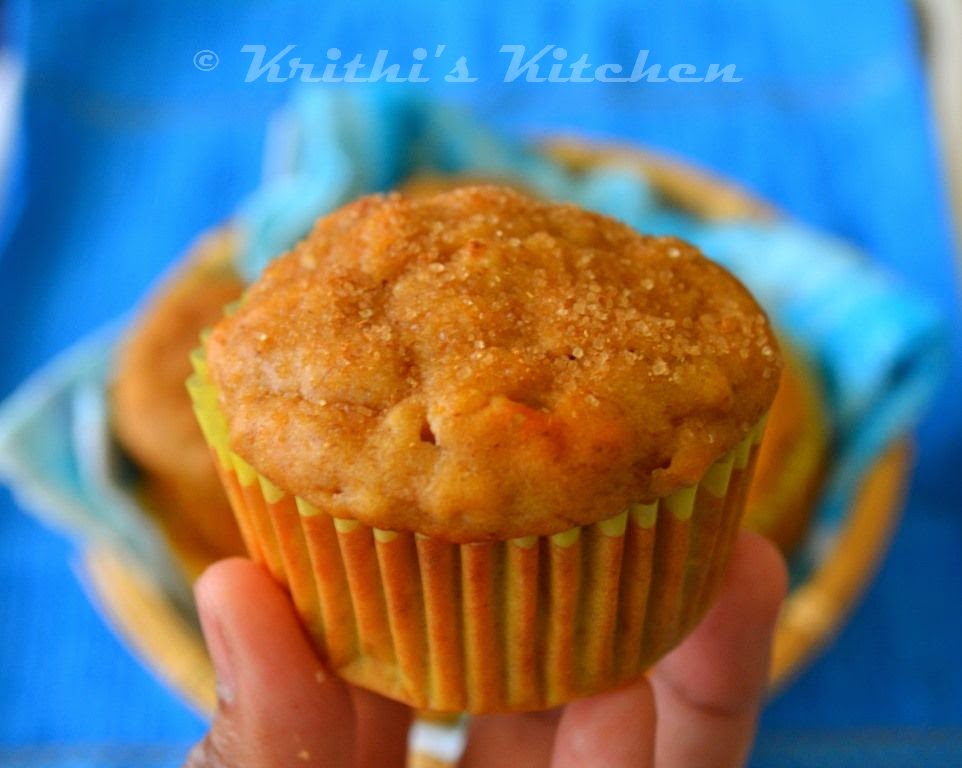 Krithi's Kitchen Banana Oatmeal Peanut Butter Muffins Infant & Toddler Food Ideas