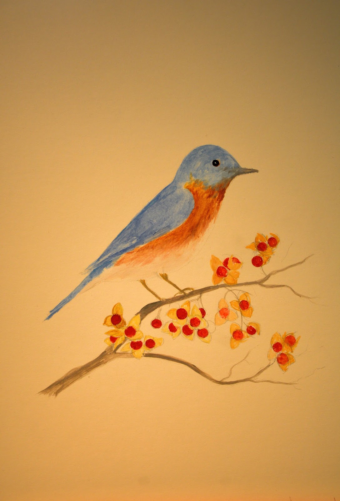 Painting An Eastern Bluebird In Acrylic (1)