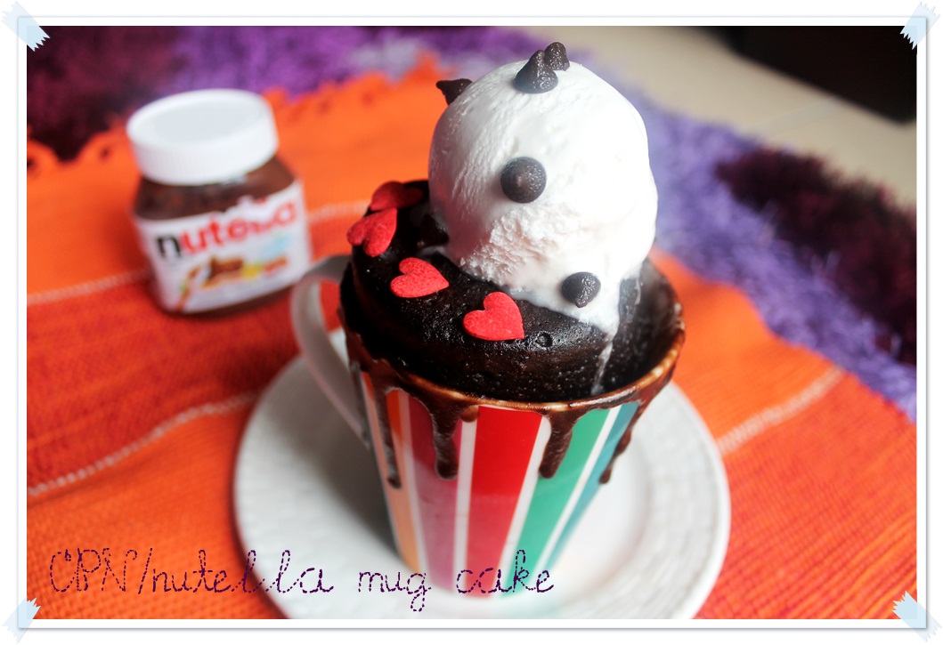 tecik tenit tomel: Nutella Mug Cake..kek coklat yang sangat mudah di sediakan..hanya 2 minit!