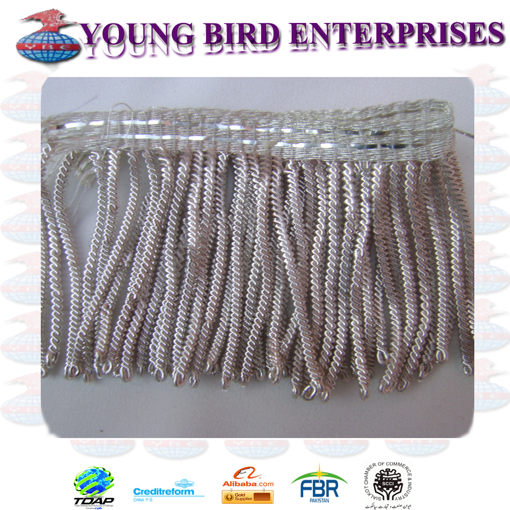 GOLD BULLION WIRE FRINGE, METAL BULLION FRINGE, DECORATION BULLION WIRE