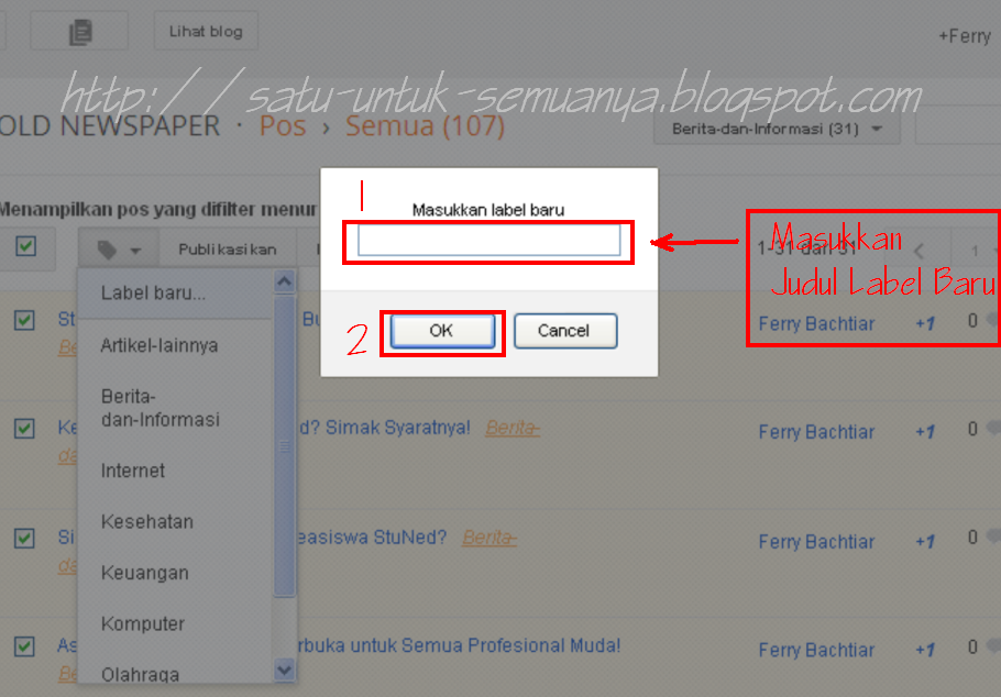 Cara Mengubah Judul Label Pada Blog | Berbagai Artikel Menarik