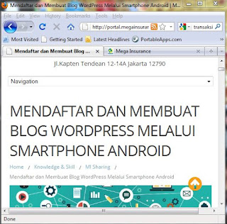 tampilan portal yang menggunakan responsive web design