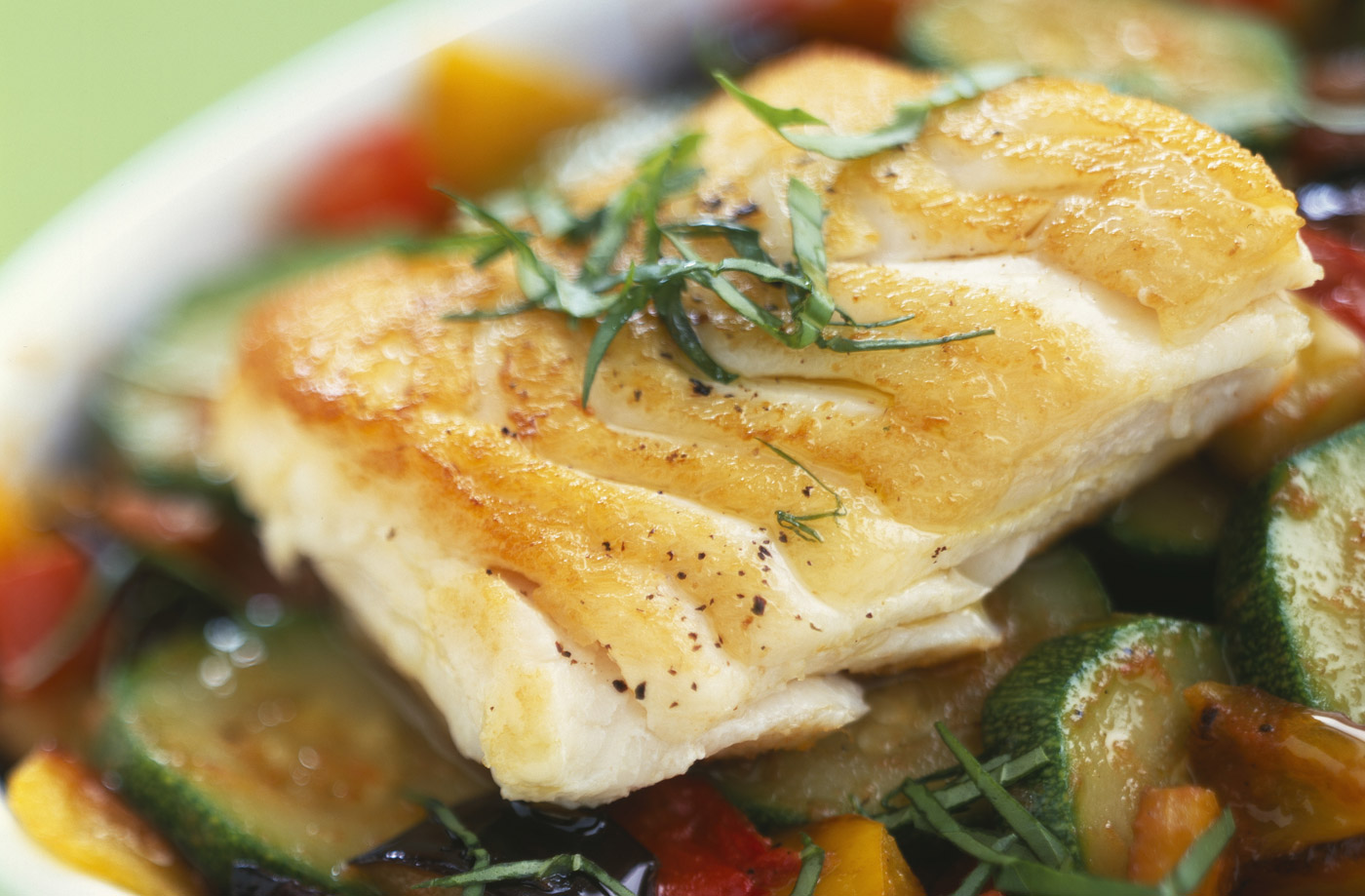 The Low Carb Diabetic Haddock with Roasted Summer Vegetables