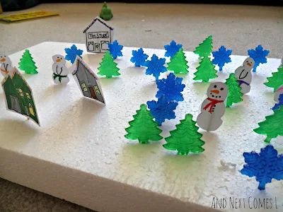 Winter village fine motor activity for kids from And Next Comes L