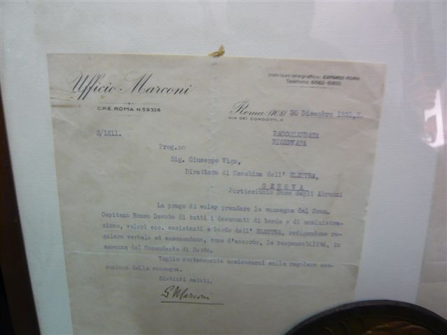 Lettera autografa di Guglielmo Marconi