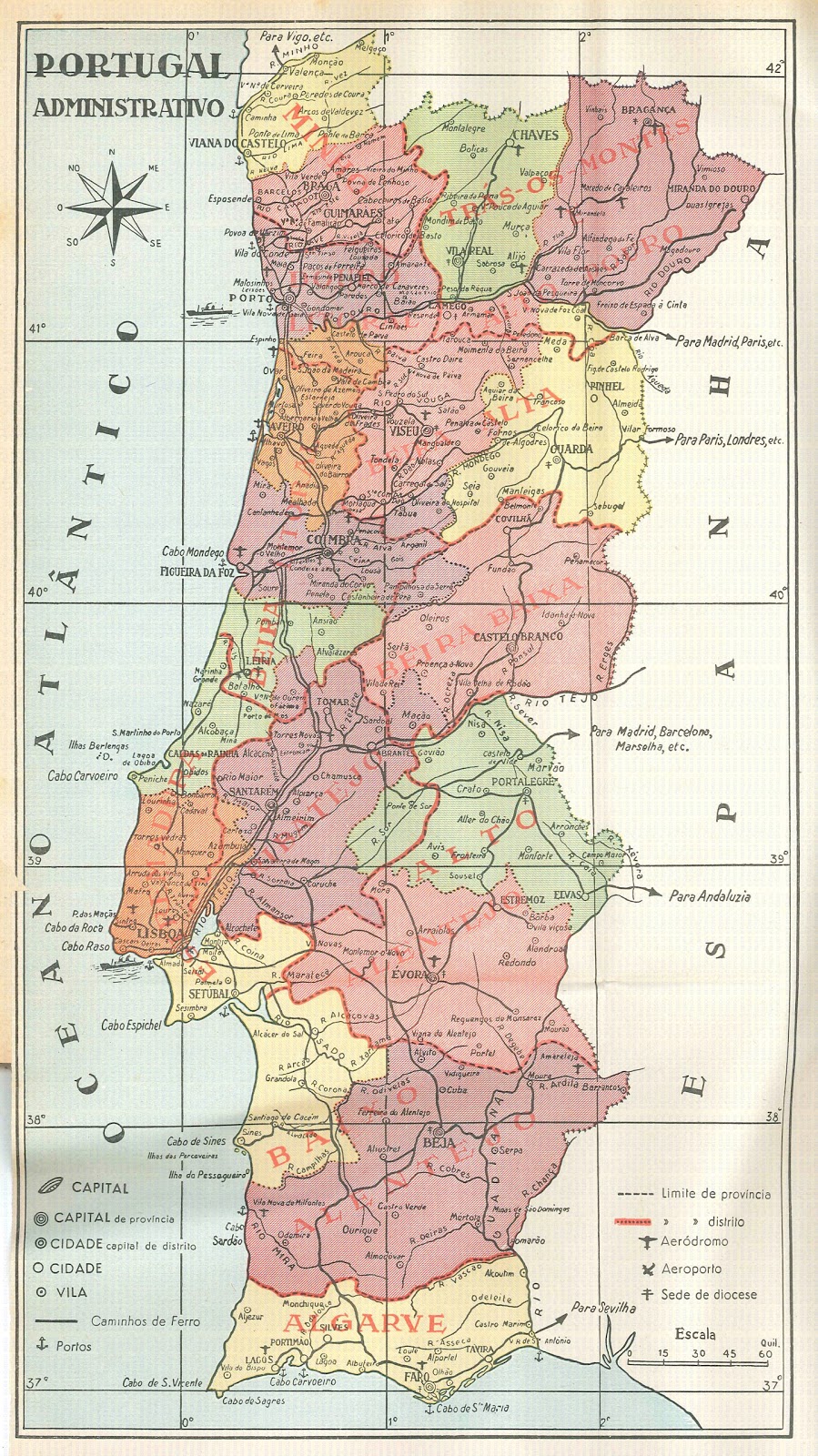 Mapa de Portugal Escolar Pequeno - 2 Faces - Folha Plastificada