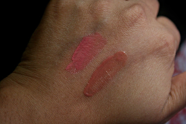Clarins Instat Light Natural Lip Perfector in Candy Shimmer and Rosewood Shimmer Swatches