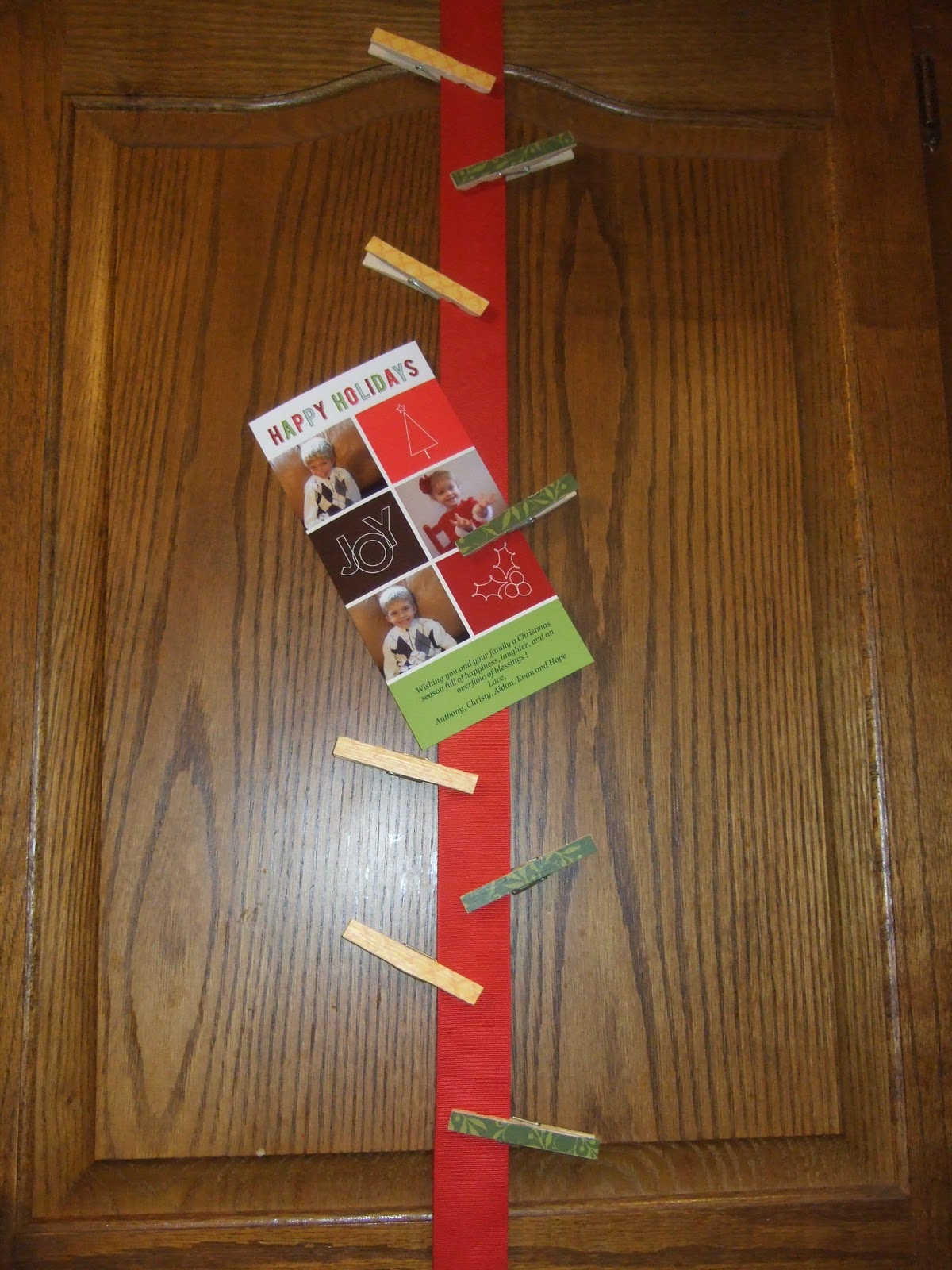 A Little Bit of Everything!: DIY Ribbon Christmas card holder