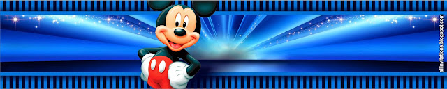 Mickey con Fondo Azul: Mini Kit para Imprimir Gratis. Etiquetas de Mickey con Fondo Azul para imprimir gratis.