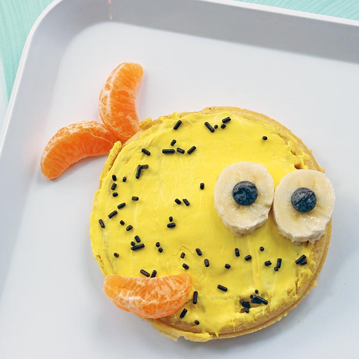 Funny Fish Waffles Preschool Book Inspired Snack for Kids Sunny Day