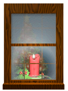 Animation Image of a Christmas Candles Glowing in a Window