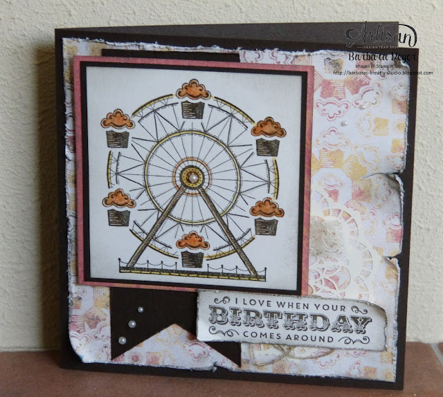 VintageGeburtstagskarte Karussell