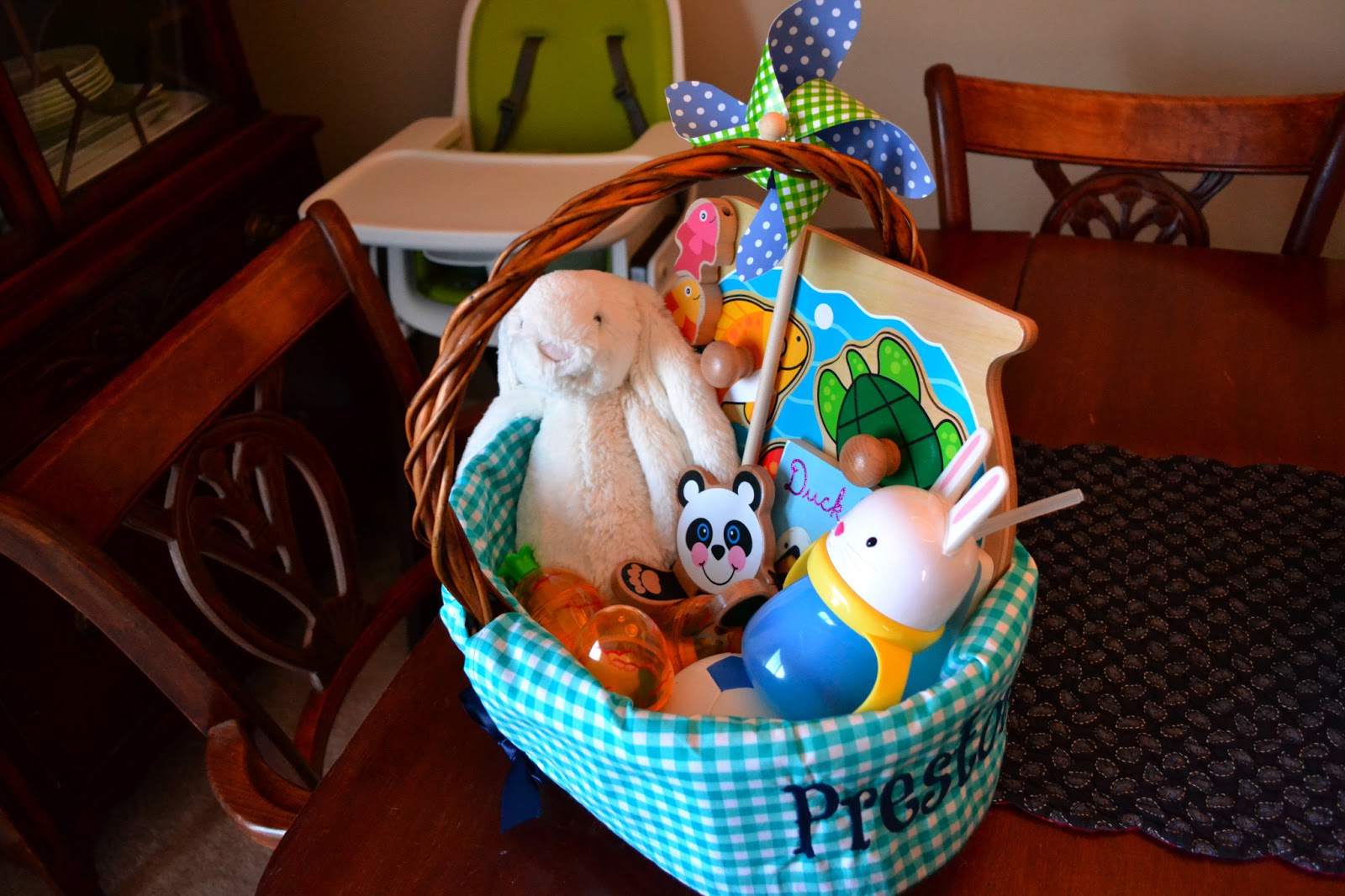 My Life in Pink and Green Easter Basket for Infants